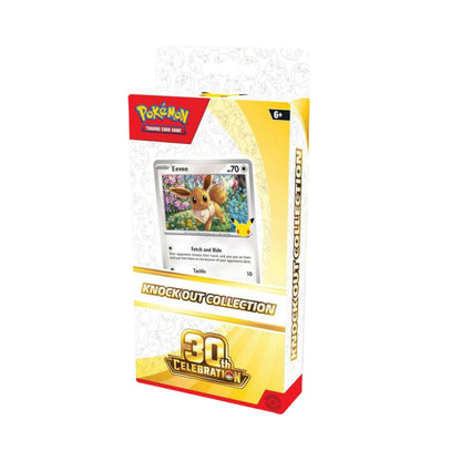 Pokemon TCG 30th Celebration Knock Out Collection – Eevee Foil Promo Card, 2 Booster Packs, Plastic Coin, Official Pokémon Trading Card Game Collectible Gift Set (PREORDER - Release Date September 16, 2026)