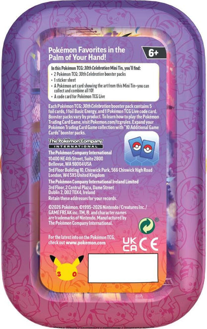 Pokemon TCG 30th Celebration Mini Tin Night Pikachu | 2 Booster Packs, Sticker Sheet, Collectible Art Card & Pokemon TCG Live Code | Official Pokemon Trading Card Game (PREORDER - Release Date September 16, 2026)