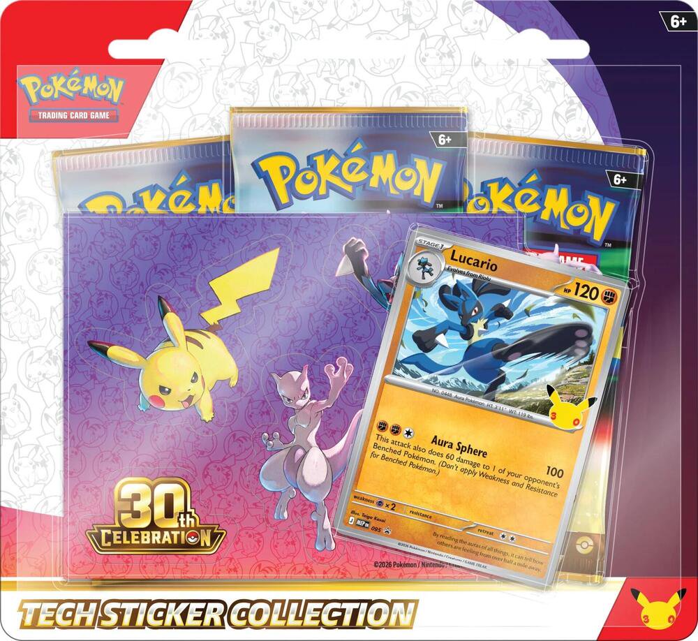 Pokémon TCG: 30th Celebration Tech Sticker Collection (Lucario) - (PREORDER - Release Date Sept. 16, 2026)